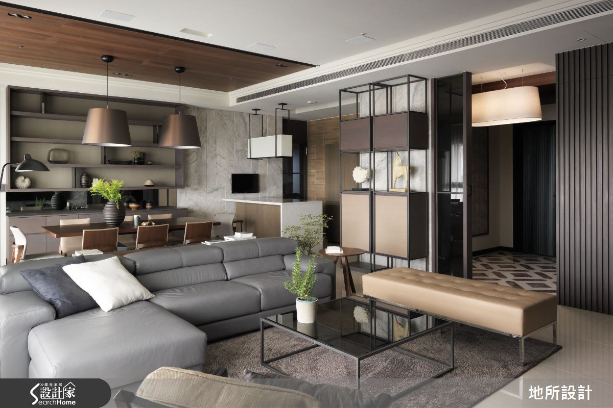 55坪新成屋(5年以下)＿混搭風客廳餐廳廚房吧檯書房案例圖片＿地所設計有限公司＿地所_18之7