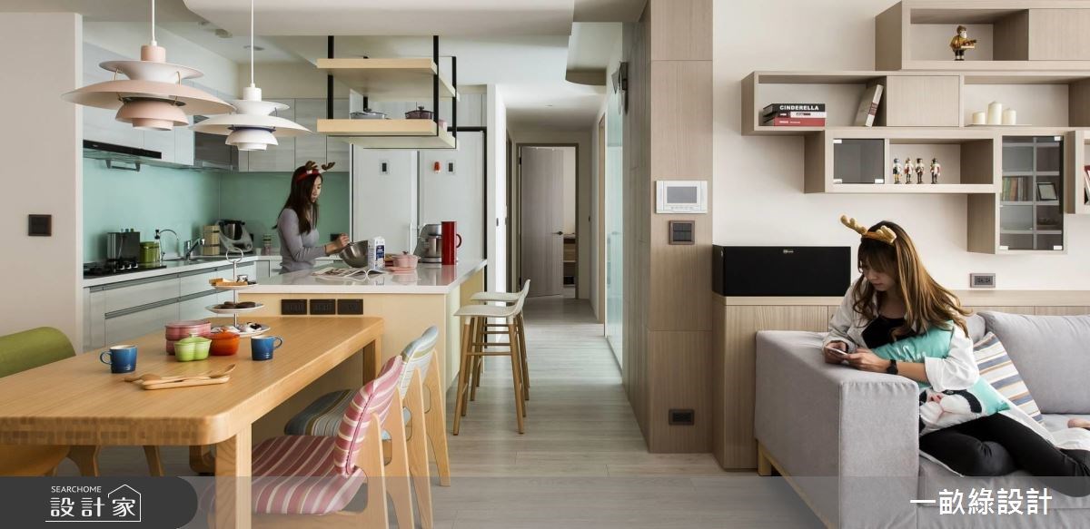 45坪中古屋(5~15年)＿現代風客廳餐廳廚房走廊案例圖片＿一畝綠設計＿一畝綠_18之7