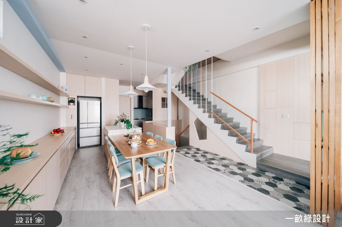 47坪毛胚屋＿日式混搭風餐廳廚房樓梯中島案例圖片＿一畝綠設計＿一畝綠_37之7