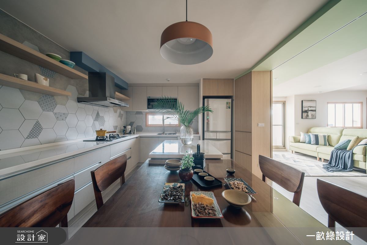 32坪中古屋(5~15年)＿混搭風餐廳廚房中島案例圖片＿一畝綠設計＿一畝綠_38之5