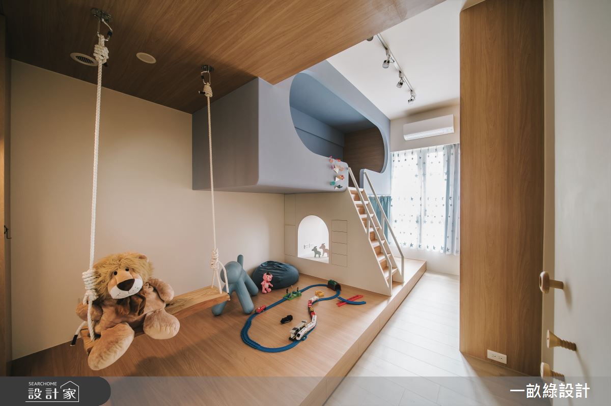 35坪中古屋(5~15年)＿現代風臥室兒童房樓梯兒童房案例圖片＿一畝綠設計＿一畝綠_45之14