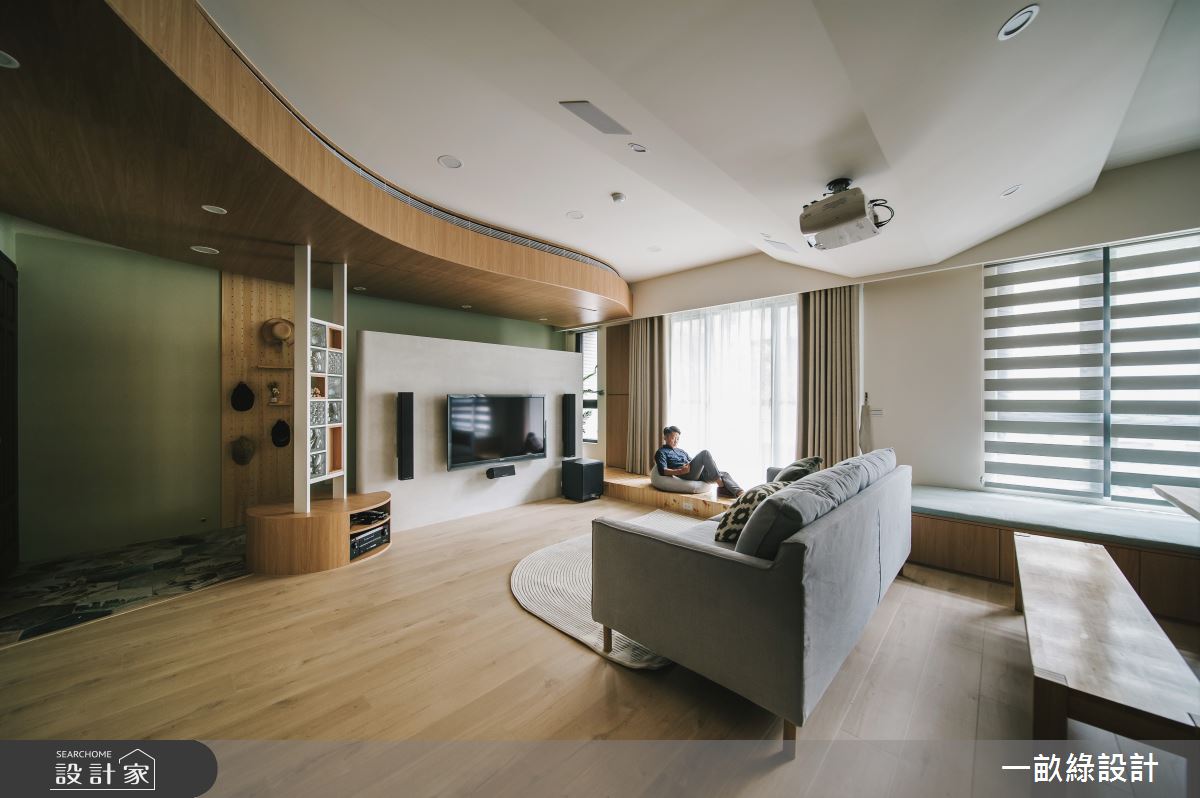 35坪中古屋(5~15年)＿現代風玄關客廳臥榻案例圖片＿一畝綠設計＿一畝綠_45之11