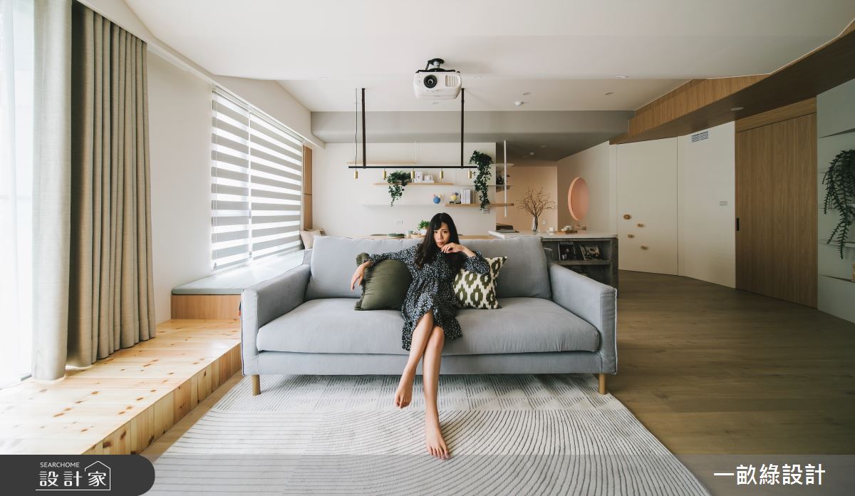 35坪中古屋(5~15年)＿現代風客廳臥榻案例圖片＿一畝綠設計＿一畝綠_45之5
