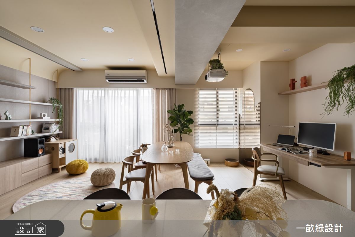 20坪新成屋(5年以下)＿現代風客廳餐廳書房案例圖片＿一畝綠設計＿一畝綠_47之5