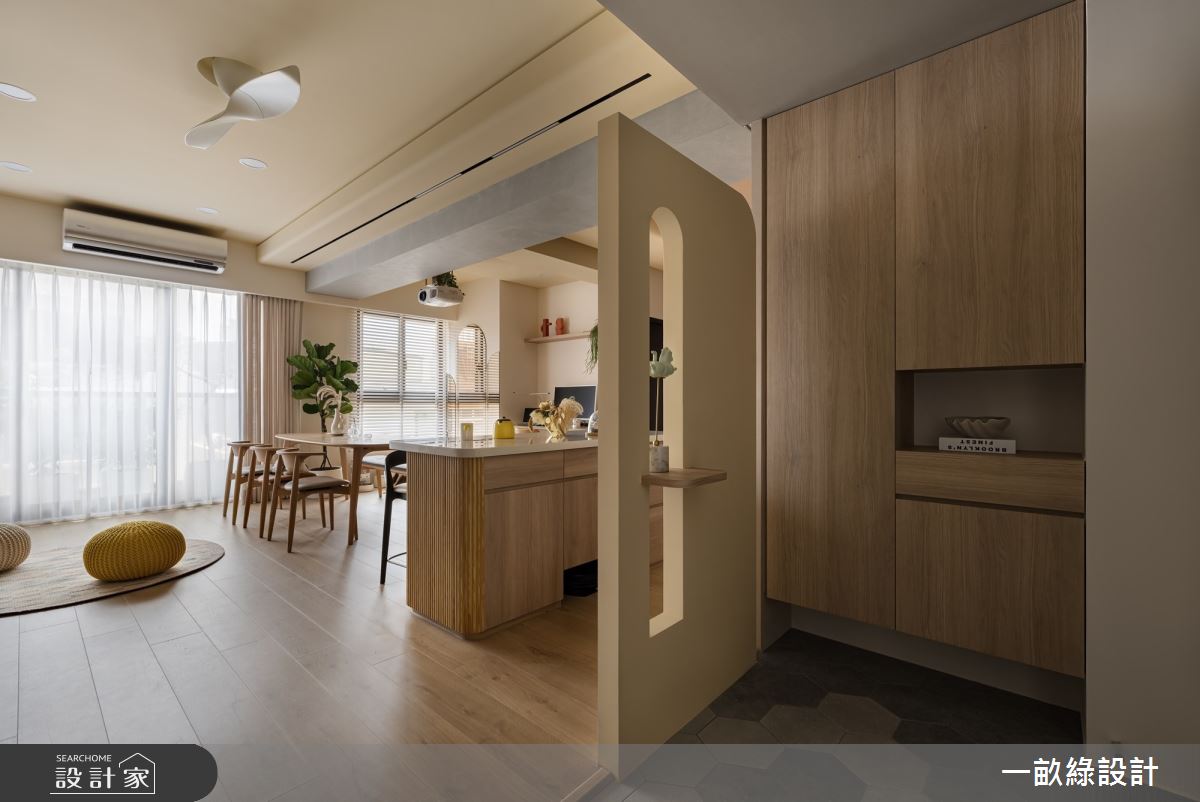 20坪新成屋(5年以下)＿現代風玄關餐廳中島案例圖片＿一畝綠設計＿一畝綠_47之2
