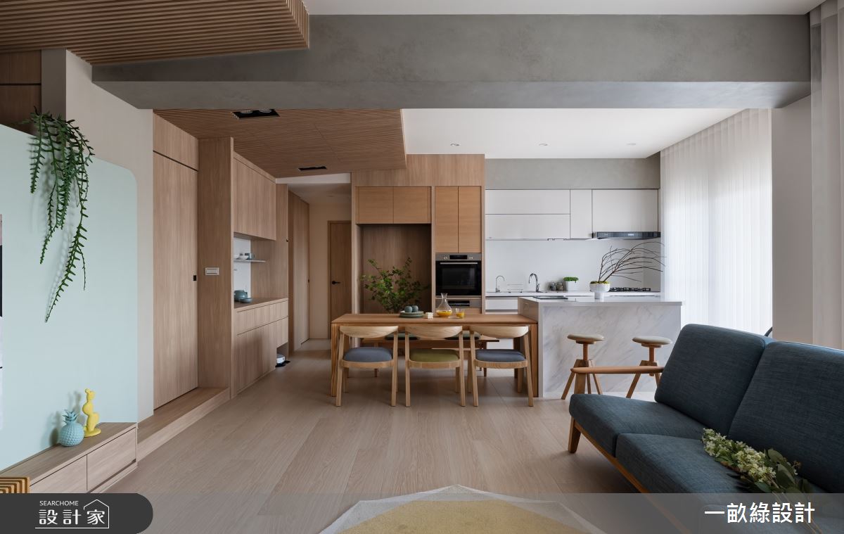 50坪老屋(16~30年)＿日式無印風客廳餐廳廚房中島案例圖片＿一畝綠設計＿一畝綠_49之5