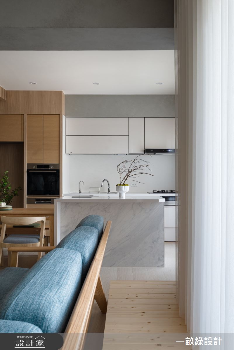50坪老屋(16~30年)＿日式無印風客廳廚房中島案例圖片＿一畝綠設計＿一畝綠_49之10