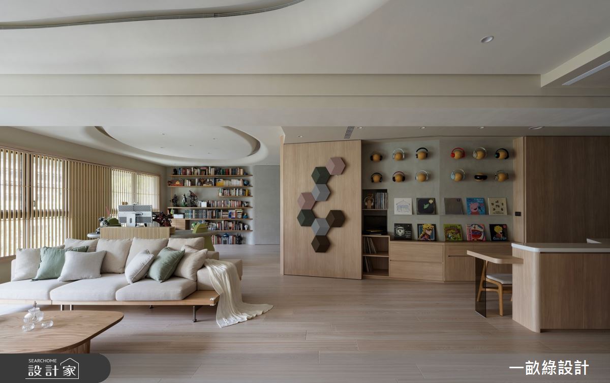 50坪新成屋(5年以下)＿現代風客廳餐廳中島案例圖片＿一畝綠設計＿一畝綠_50之3