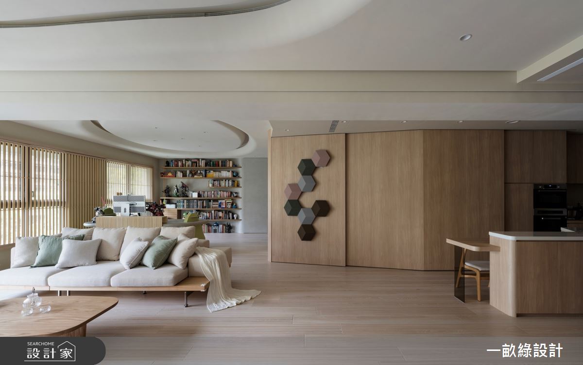 50坪新成屋(5年以下)＿現代風客廳餐廳中島案例圖片＿一畝綠設計＿一畝綠_50之4