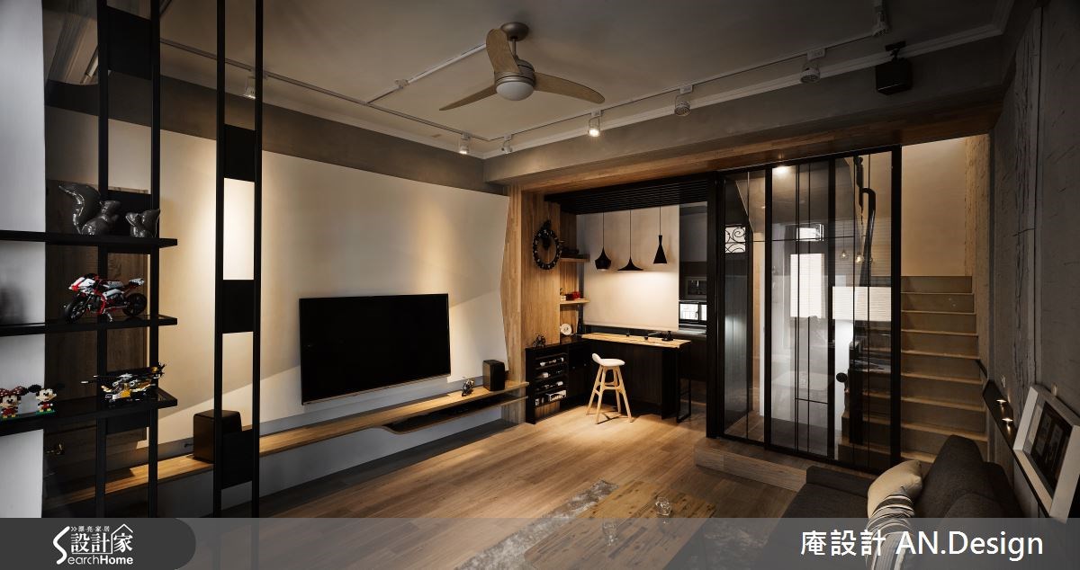 35坪中古屋(5~15年)＿混搭風客廳吧檯樓梯案例圖片＿庵設計店＿庵設計_04之7