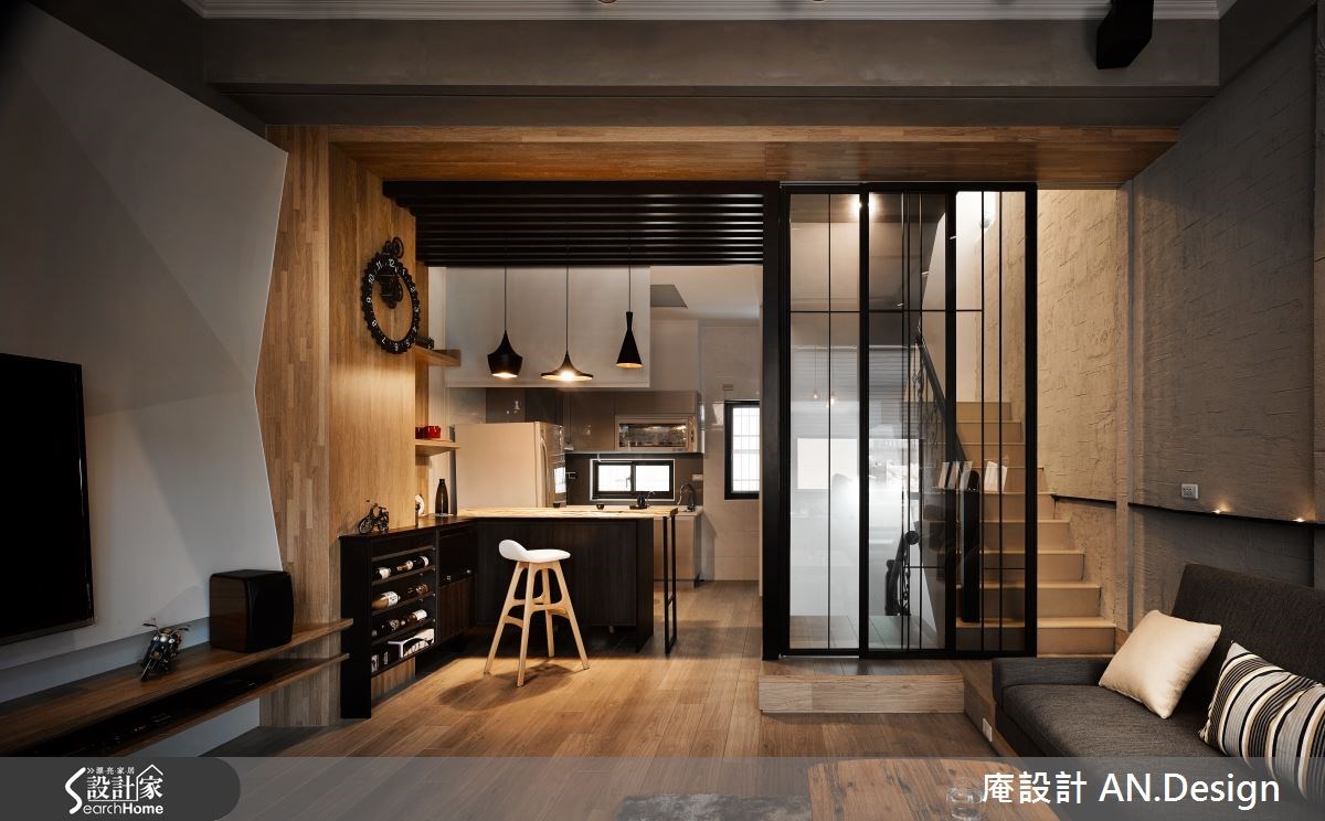 35坪中古屋(5~15年)＿混搭風客廳吧檯樓梯案例圖片＿庵設計店＿庵設計_04之8