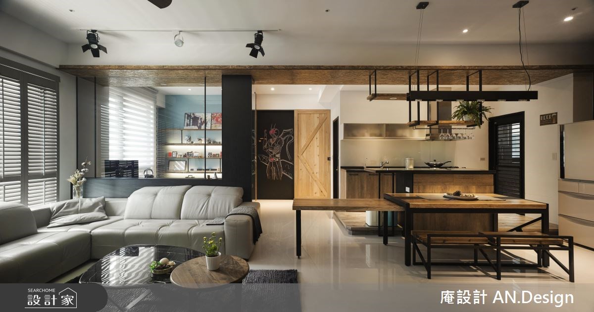 40坪新成屋(5年以下)＿工業風客廳餐廳廚房案例圖片＿庵設計店＿庵設計_07之4