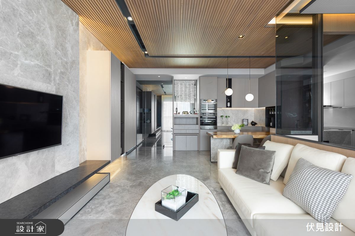 76坪新成屋(5年以下)＿人文禪風客廳案例圖片＿伏見設計事業有限公司＿伏見_竹風青庭之3