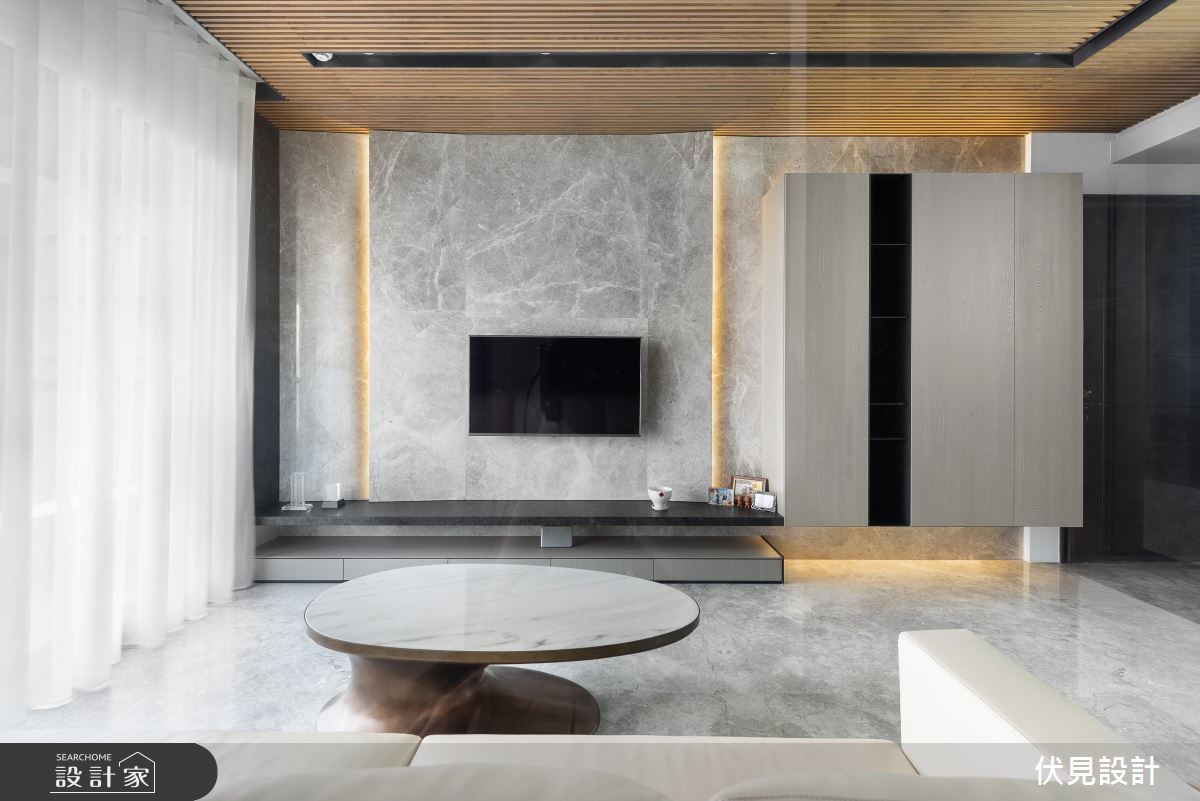 76坪新成屋(5年以下)＿人文禪風客廳案例圖片＿伏見設計事業有限公司＿伏見_竹風青庭之2