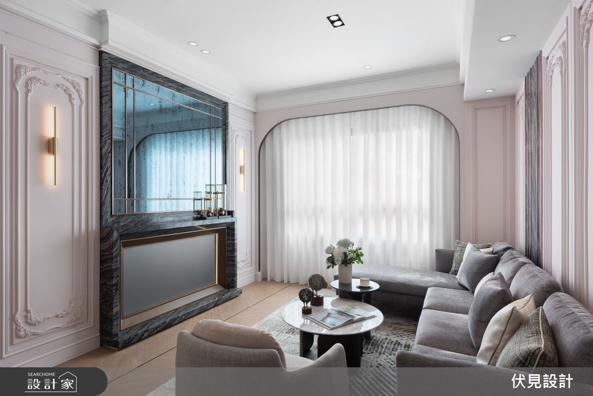 36坪新成屋(5年以下)＿美式風客廳案例圖片＿伏見設計事業有限公司＿伏見_昕悅灣之1