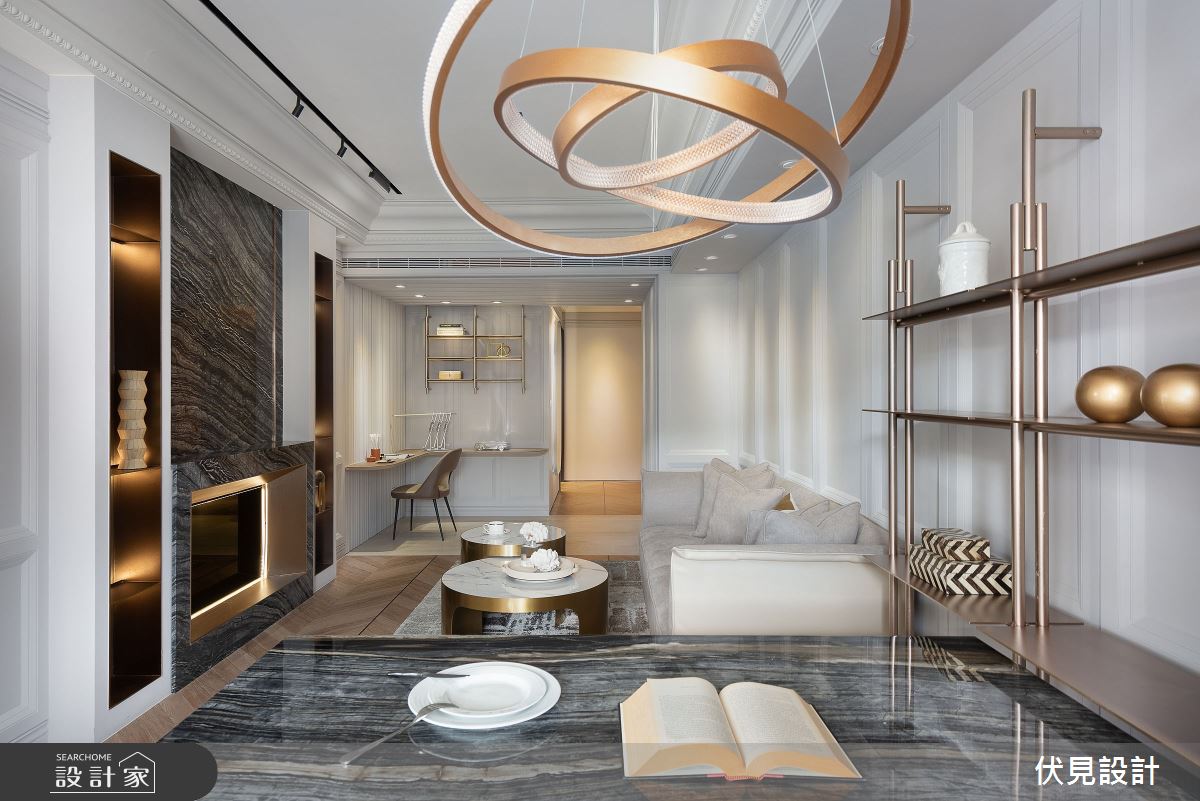 36坪新成屋(5年以下)＿奢華風客廳案例圖片＿伏見設計事業有限公司＿伏見_河家歡之6