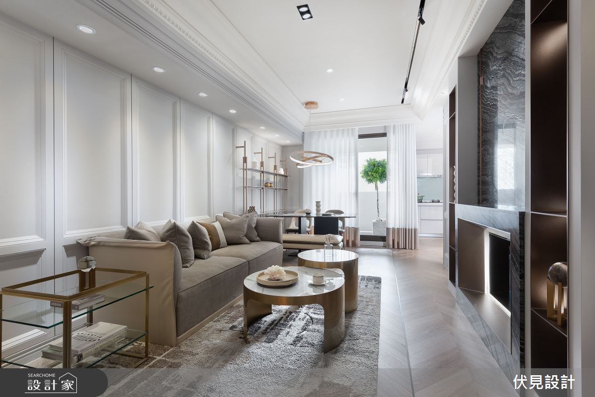 36坪新成屋(5年以下)＿奢華風客廳案例圖片＿伏見設計事業有限公司＿伏見_河家歡之4