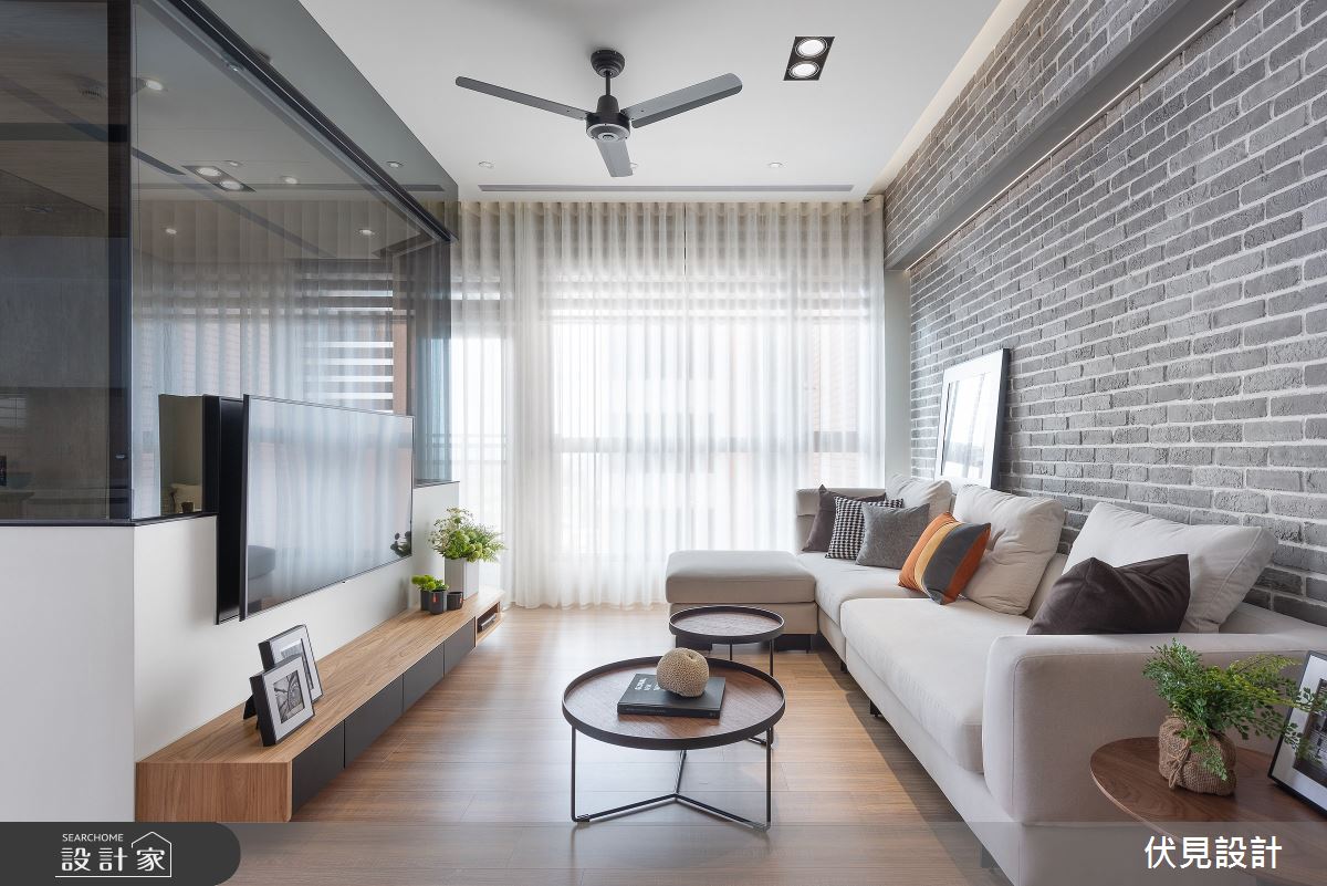 42坪新成屋(5年以下)＿工業風客廳案例圖片＿伏見設計事業有限公司＿伏見_長耀雙峰匯之1
