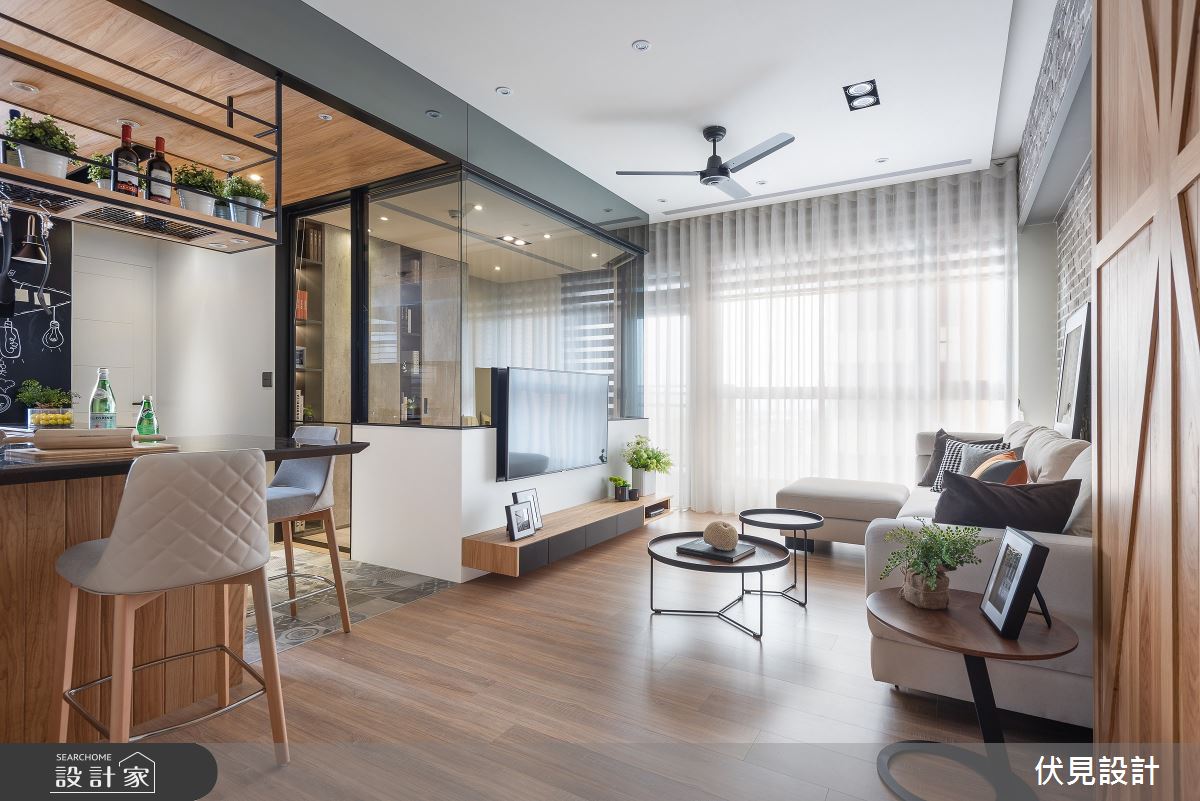 42坪新成屋(5年以下)＿工業風客廳案例圖片＿伏見設計事業有限公司＿伏見_長耀雙峰匯之2