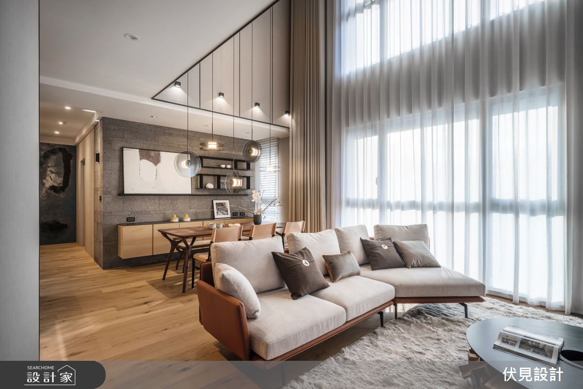 100坪新成屋(5年以下)＿現代風客廳案例圖片＿伏見設計事業有限公司＿伏見_三本千晴_B之15