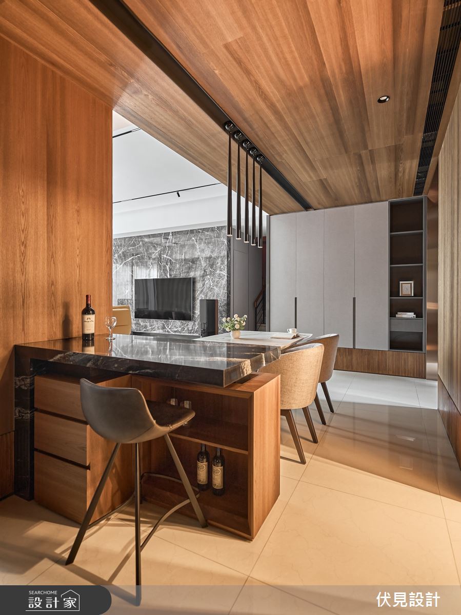 110坪新成屋(5年以下)＿現代人文風餐廳吧檯中島案例圖片＿伏見設計事業有限公司＿伏見_微山丘之11