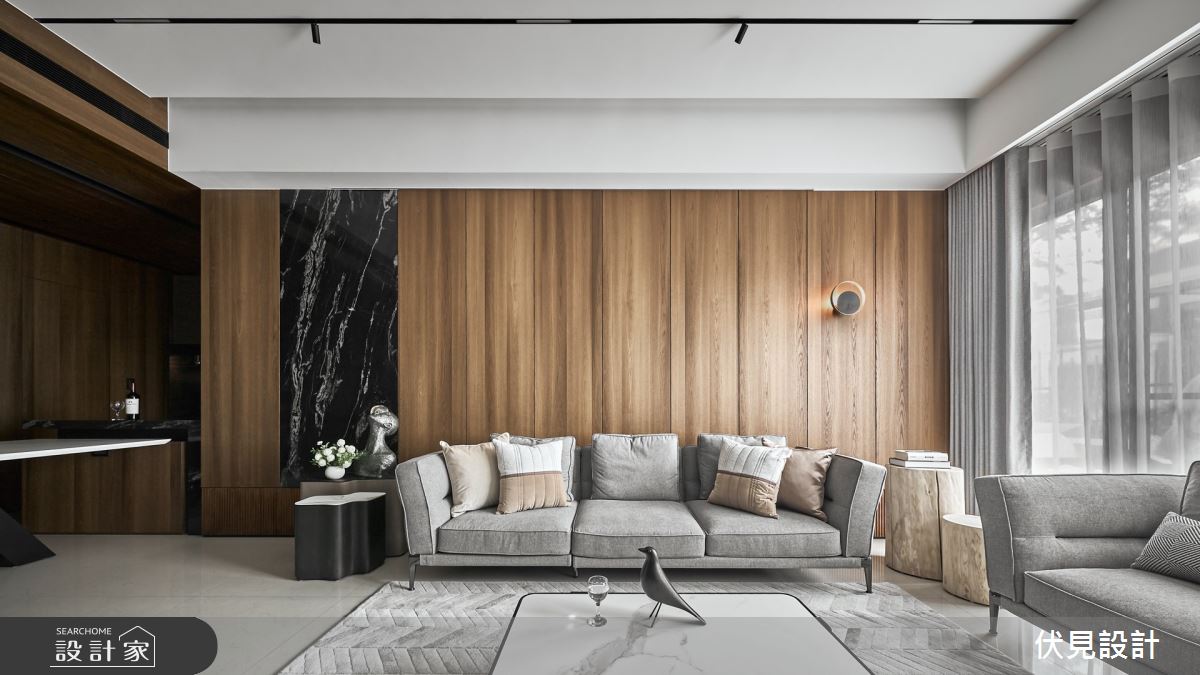 110坪新成屋(5年以下)＿現代人文風客廳案例圖片＿伏見設計事業有限公司＿伏見_微山丘之2