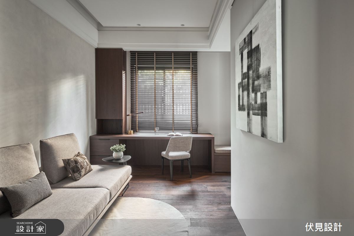 110坪新成屋(5年以下)＿現代人文風書房工作區臥榻案例圖片＿伏見設計事業有限公司＿伏見_微山丘之3876