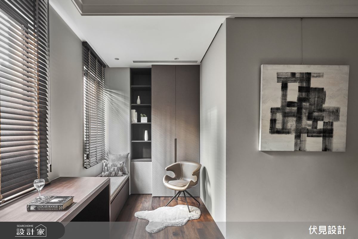 110坪新成屋(5年以下)＿現代人文風書房工作區臥榻案例圖片＿伏見設計事業有限公司＿伏見_微山丘之20