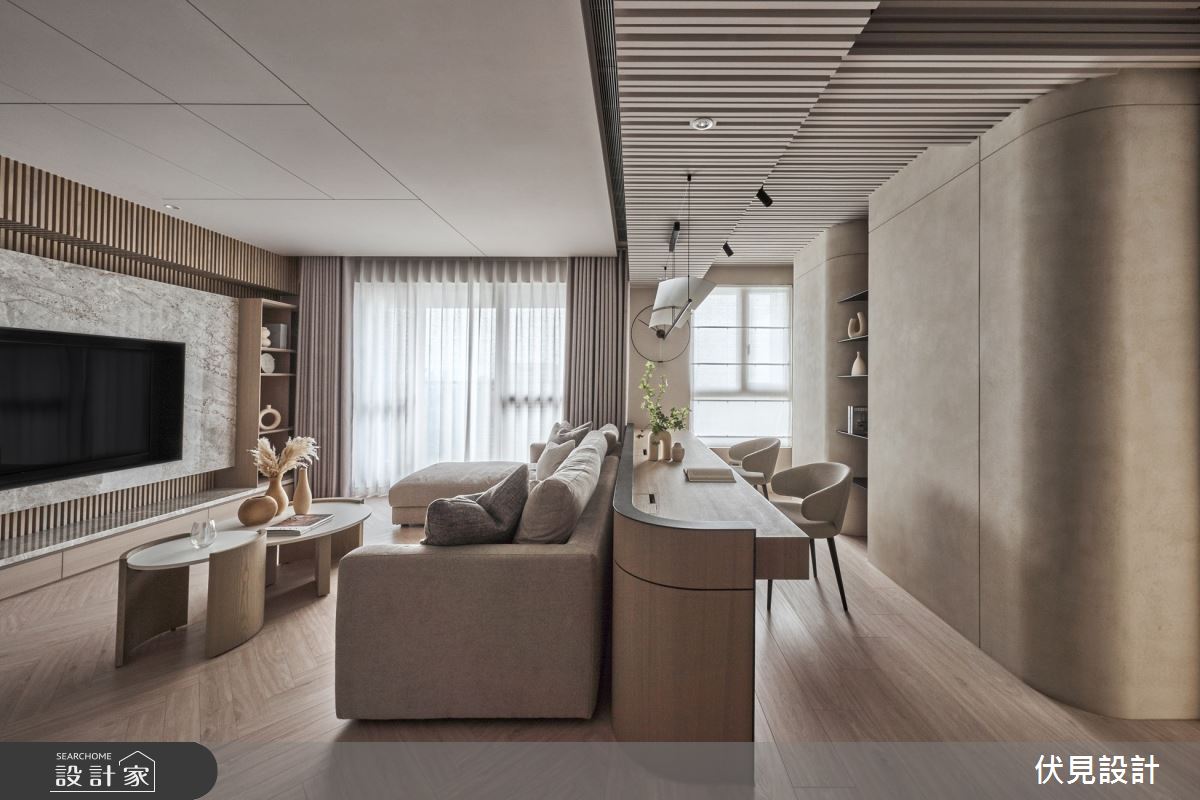 41坪中古屋(5~15年)＿現代人文風客廳書房工作區案例圖片＿伏見設計事業有限公司＿伏見_白朗峰之6