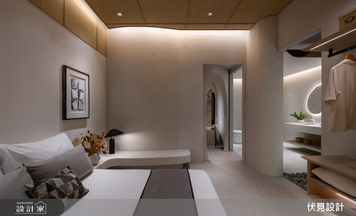56坪預售屋＿侘寂度假風臥室案例圖片＿伏見設計事業有限公司＿伏見_石門湯旅_3之8