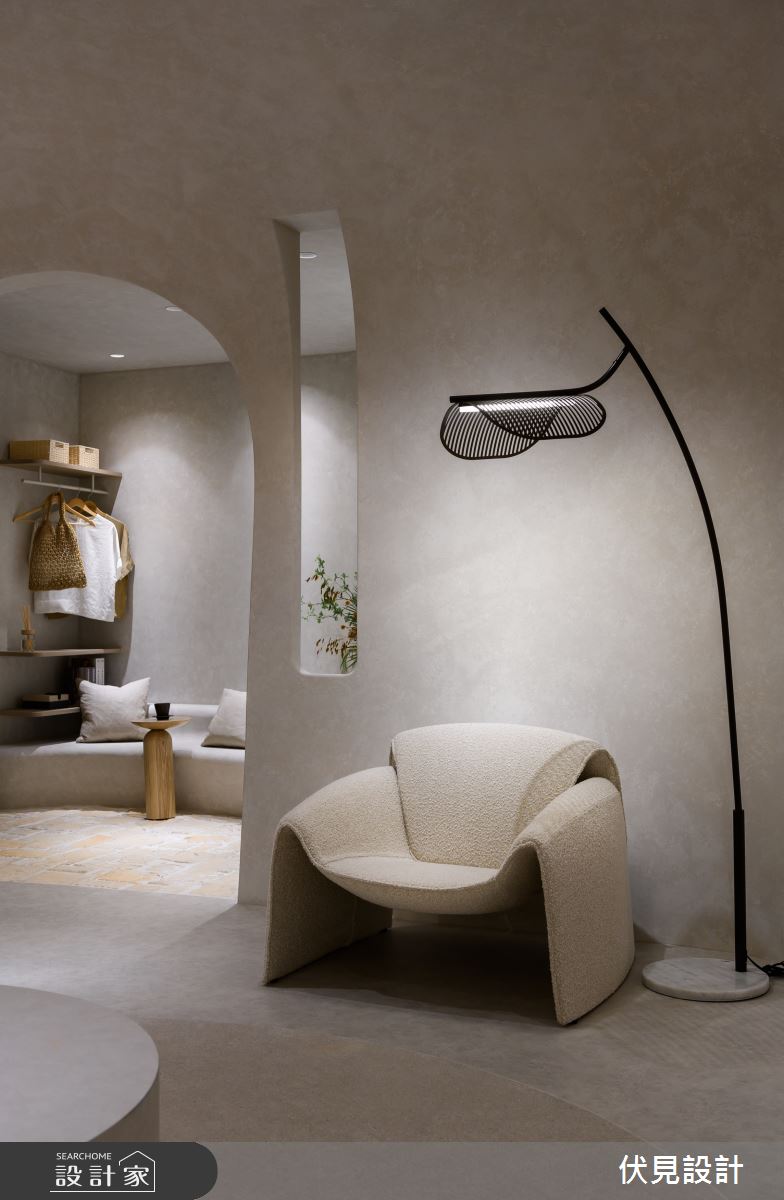 56坪預售屋＿侘寂度假風客廳案例圖片＿伏見設計事業有限公司＿伏見_石門湯旅_3之14