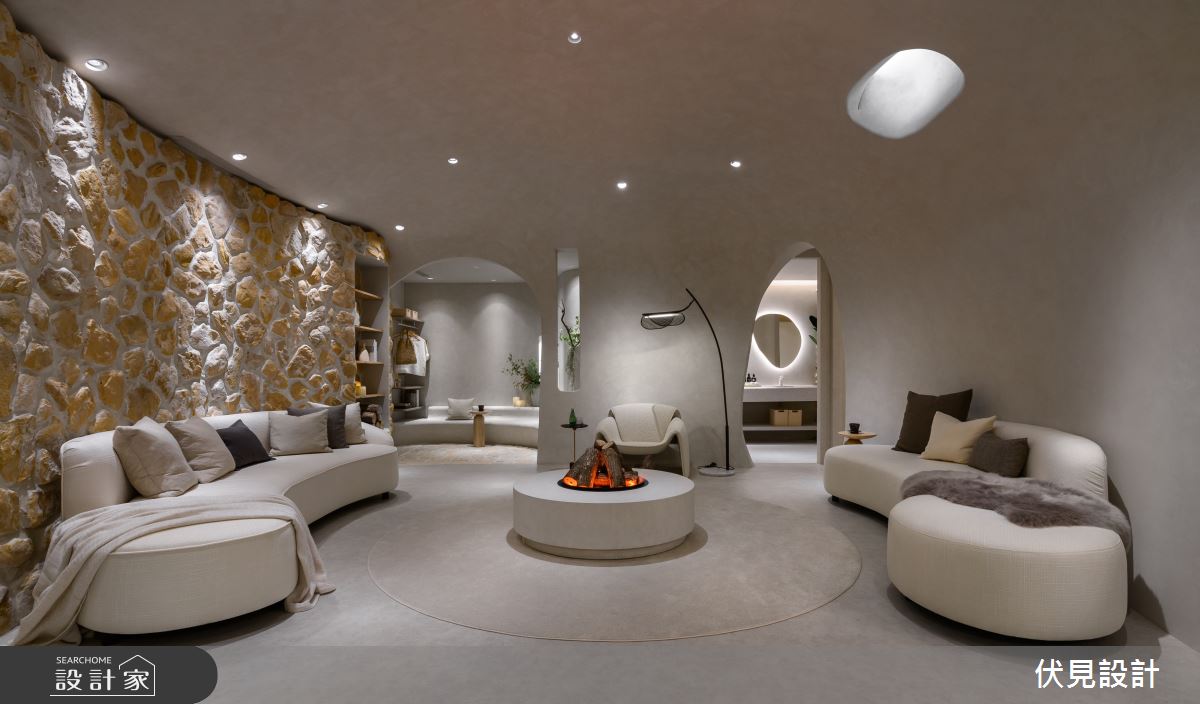 56坪預售屋＿侘寂度假風客廳浴室案例圖片＿伏見設計事業有限公司＿伏見_石門湯旅_3之2