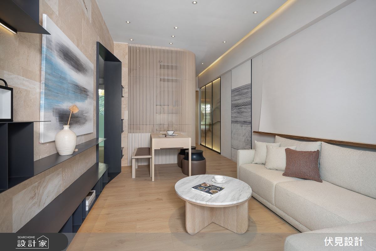 25坪新成屋(5年以下)＿混搭風客廳餐廳走廊案例圖片＿伏見設計事業有限公司＿伏見_仁仁河之5