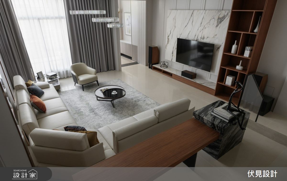 老屋(16~30年)＿現代美式風客廳案例圖片＿伏見設計事業有限公司＿伏見_香柏木建構 Villa之12