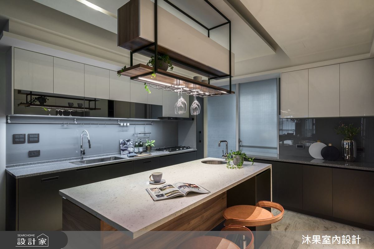 55坪新成屋(5年以下)＿現代風廚房吧檯案例圖片＿沐果室內設計有限公司＿沐果_23新北55坪現代風之12