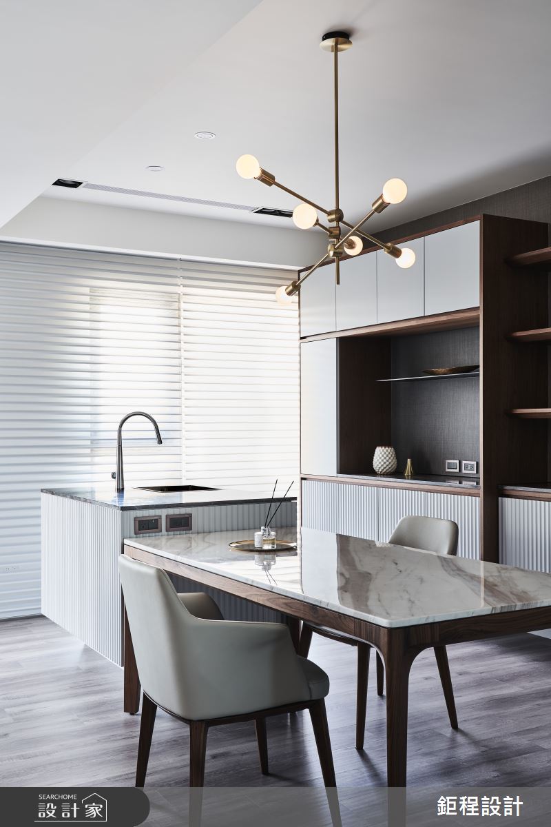 55坪新成屋(5年以下)＿現代風餐廳中島案例圖片＿鉅程設計＿鉅程_NO.03 Taipei-L宅之8
