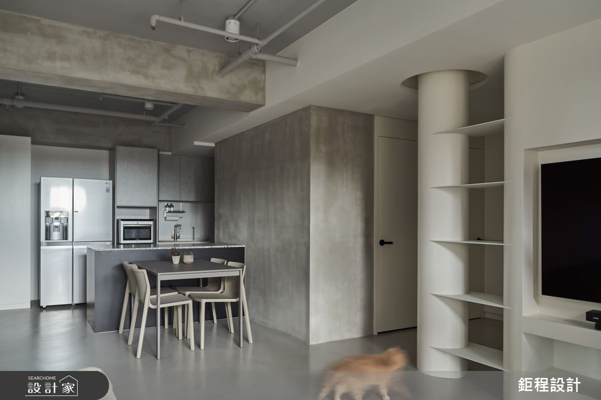 26坪新成屋(5年以下)＿現代風餐廳廚房中島案例圖片＿鉅程設計＿鉅程_NO.09 Taoyuan-C宅之3