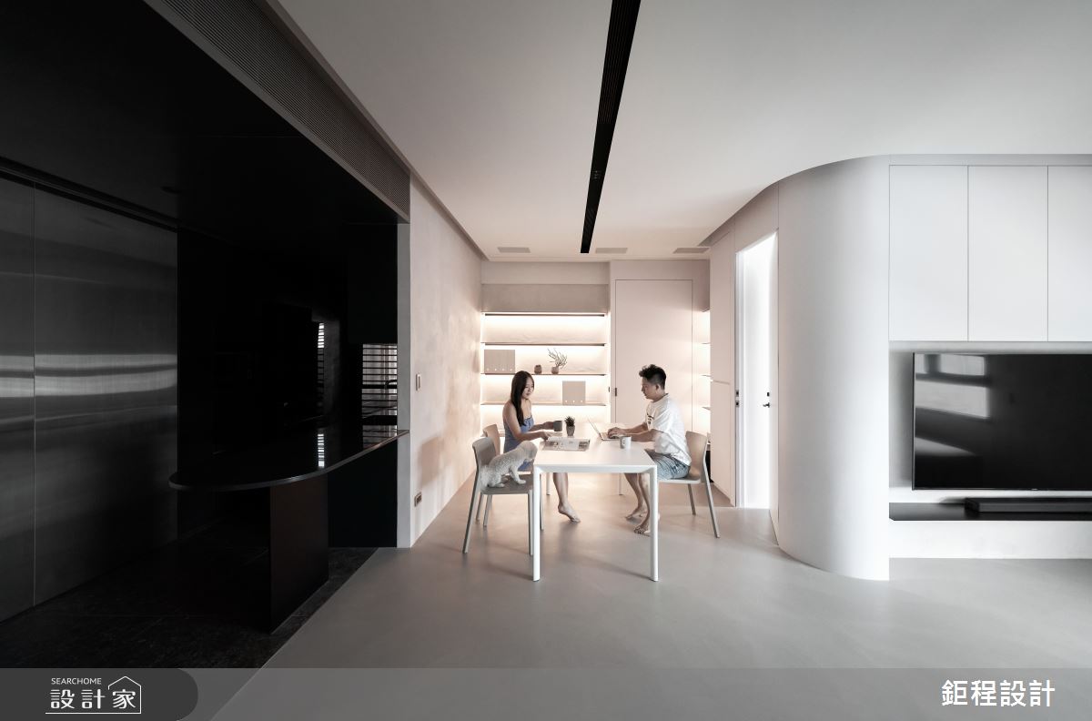 27坪新成屋(5年以下)＿現代風客廳餐廳中島案例圖片＿鉅程設計＿鉅程_NO.10 Banqiao-C宅之1