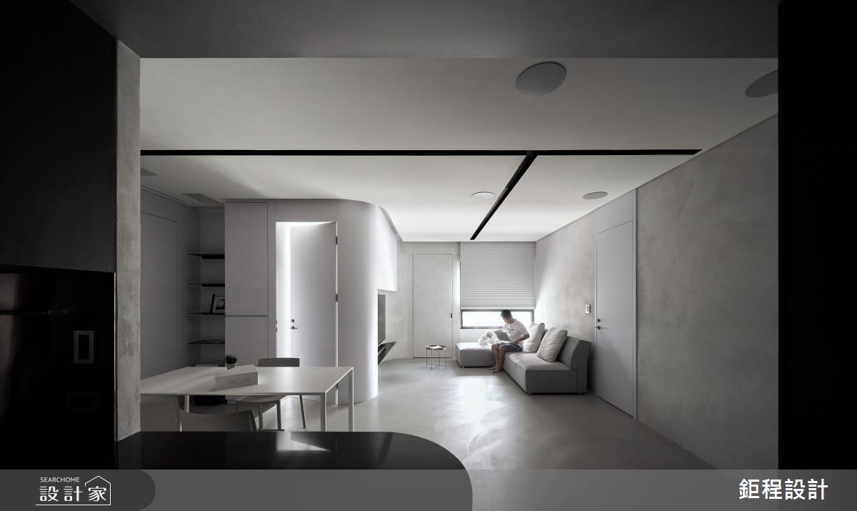 27坪新成屋(5年以下)＿現代風客廳餐廳中島案例圖片＿鉅程設計＿鉅程_NO.10 Banqiao-C宅之3