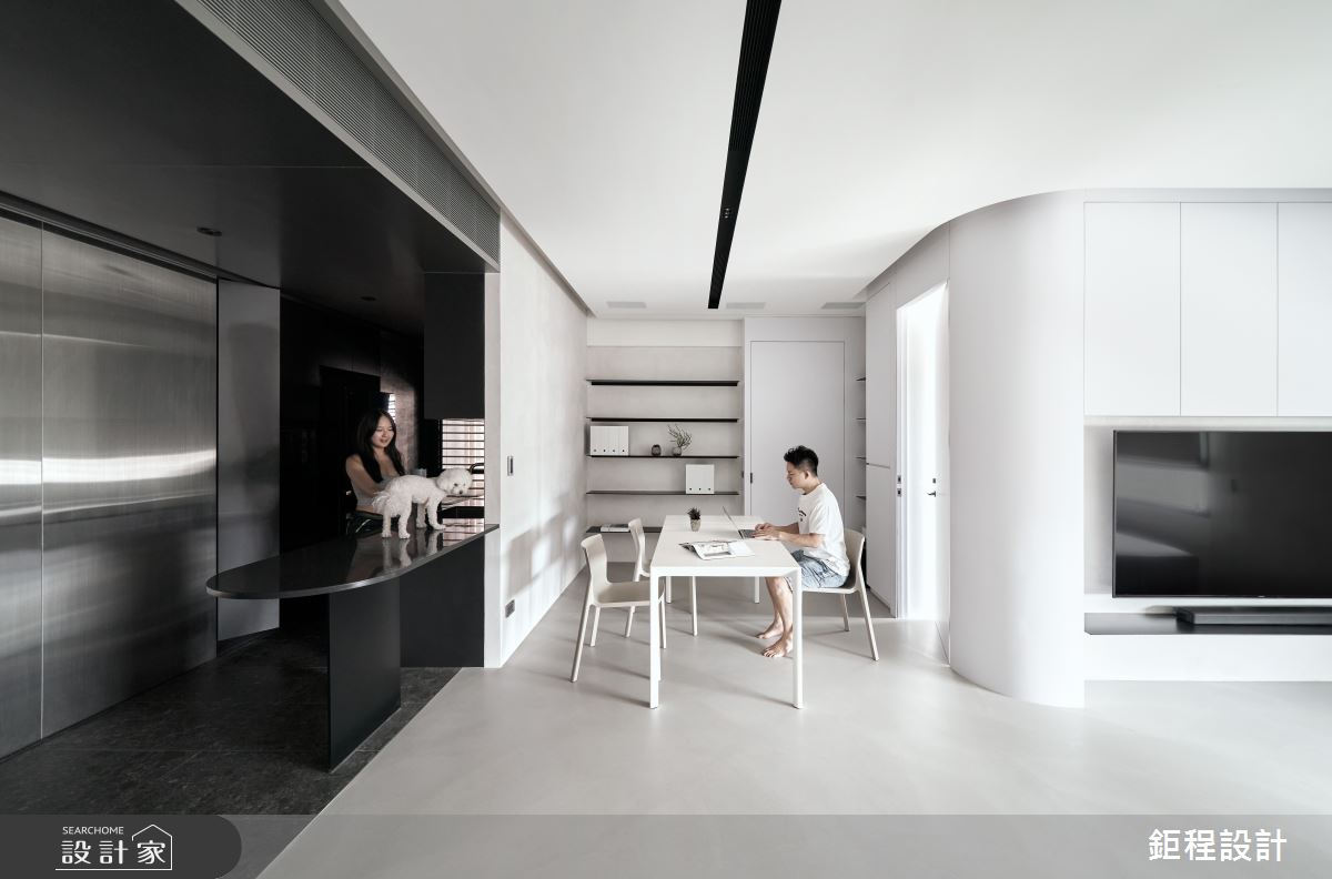 27坪新成屋(5年以下)＿現代風客廳餐廳中島案例圖片＿鉅程設計＿鉅程_NO.10 Banqiao-C宅之8