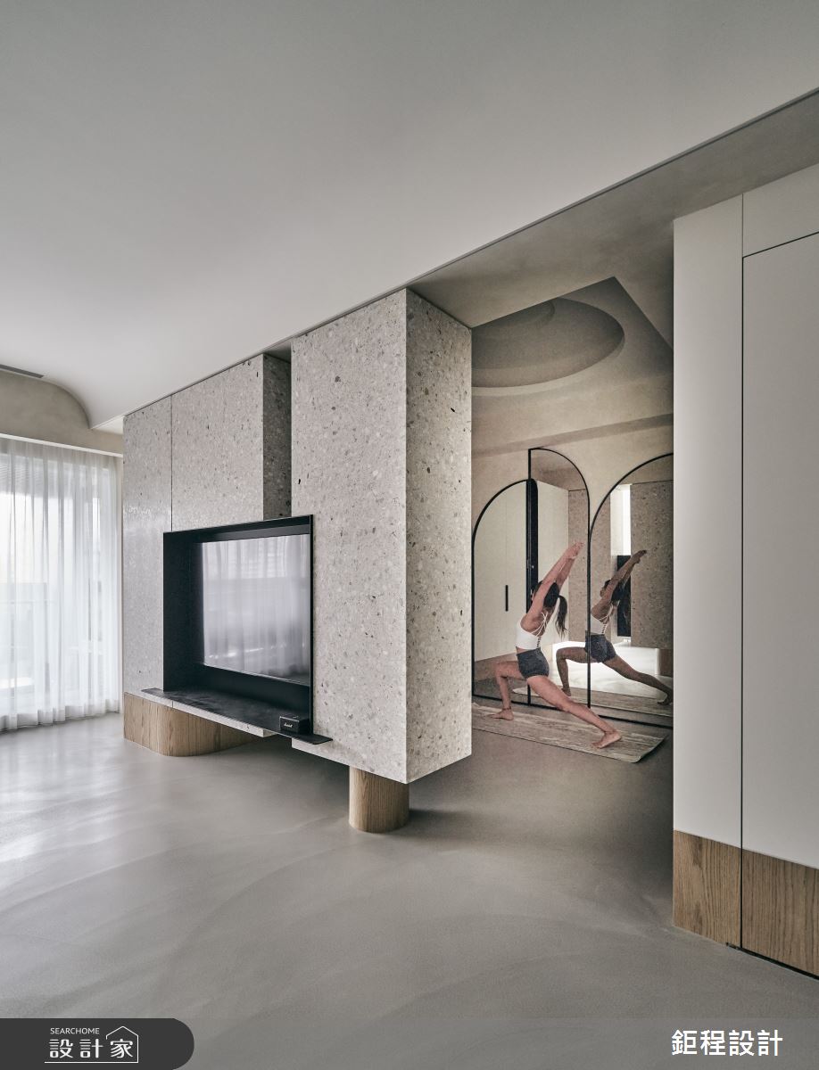 40坪新成屋(5年以下)＿混搭風客廳家庭健身房案例圖片＿鉅程設計＿鉅程_NO.14 Taipei-L宅之4