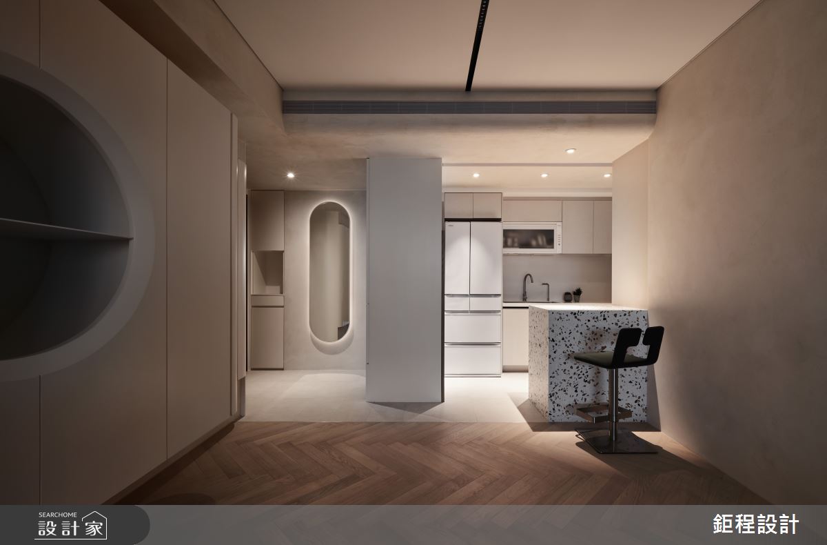 28坪新成屋(5年以下)＿現代風客廳餐廳廚房吧檯中島案例圖片＿鉅程設計＿鉅程_NO.17 Taipei-L宅之14