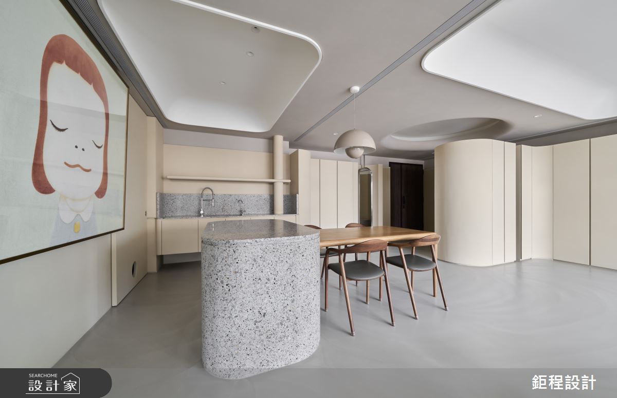 50坪新成屋(5年以下)＿現代風餐廳中島案例圖片＿鉅程設計＿鉅程_NO.19 Taipei City-T宅之12