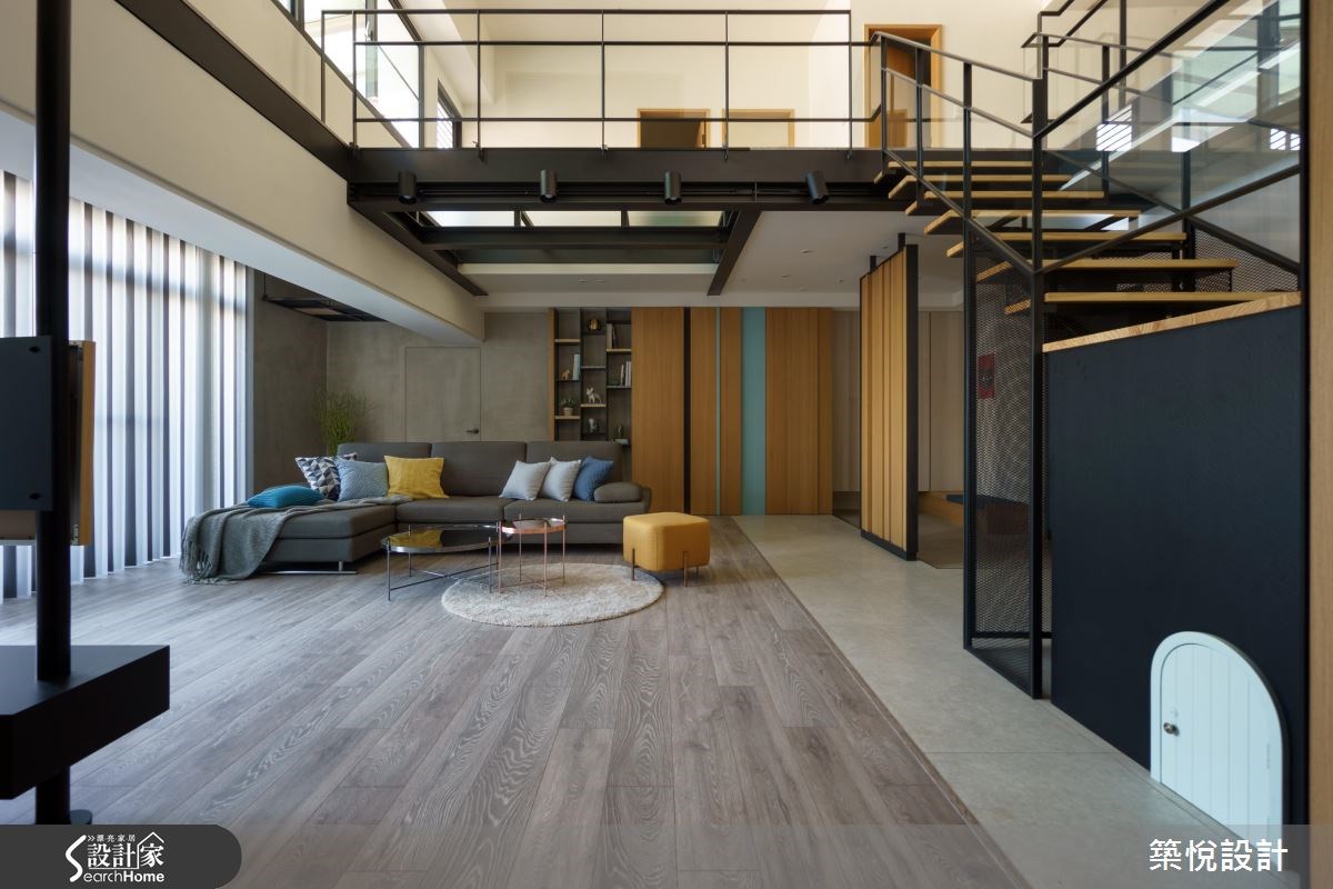 50坪老屋(16~30年)＿工業風客廳樓梯案例圖片＿築悅空間設計＿築悅_06之4
