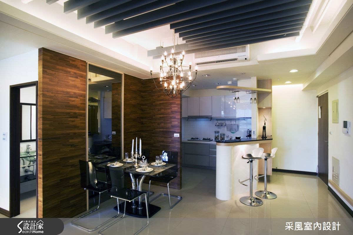 30坪新成屋(5年以下)＿現代風餐廳廚房吧檯案例圖片＿采風室內設計＿采風_01之7