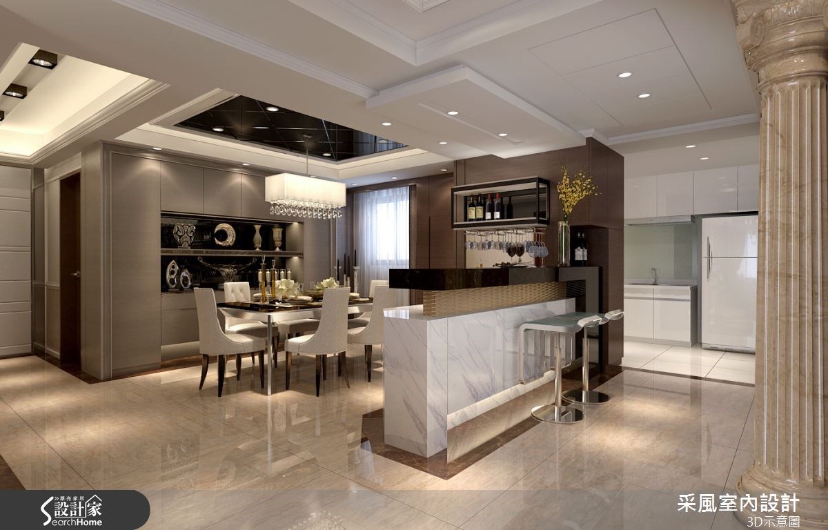 83坪新成屋(5年以下)＿現代風餐廳吧檯案例圖片＿采風室內設計＿采風_06之12