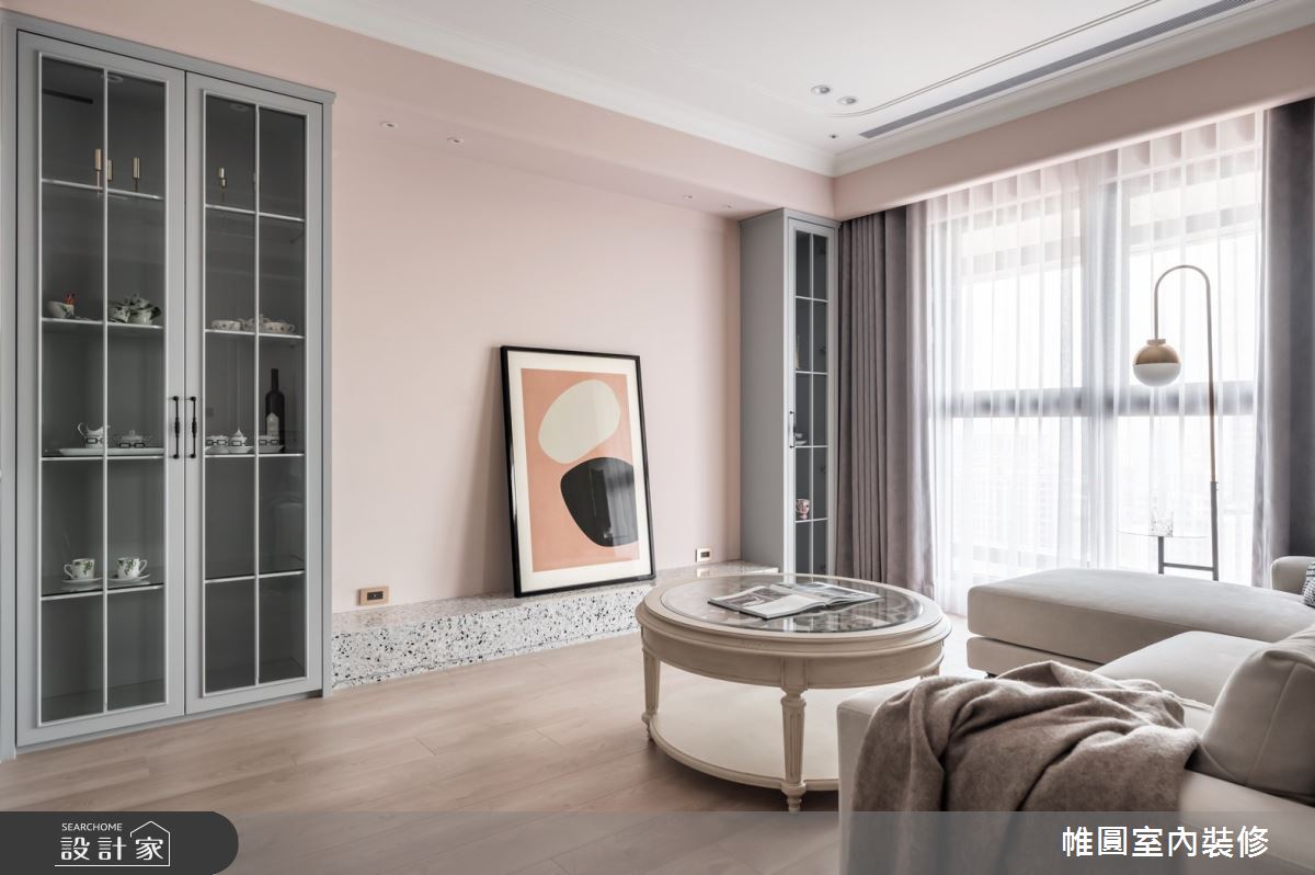 42坪新成屋(5年以下)＿美式風客廳案例圖片＿帷圓‧定制 circle＿帷圓_迷上優雅•牡丹之3