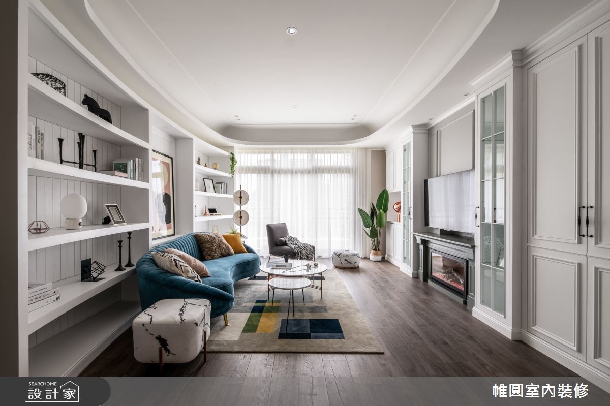 80坪新成屋(5年以下)＿鄉村風客廳案例圖片＿帷圓‧定制 circle＿帷圓_甜美村境之5