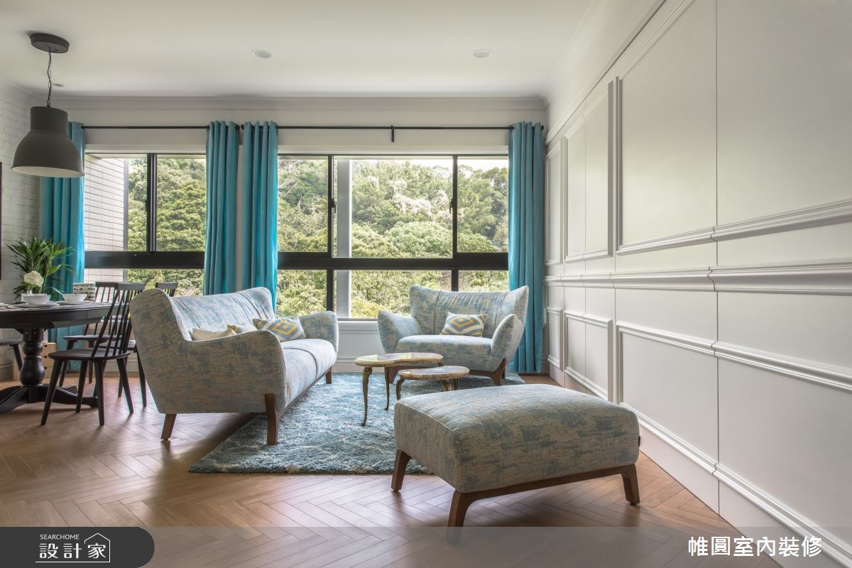 45坪新成屋(5年以下)＿美式風客廳案例圖片＿帷圓‧定制 circle＿帷圓_山林鹿鳴之7