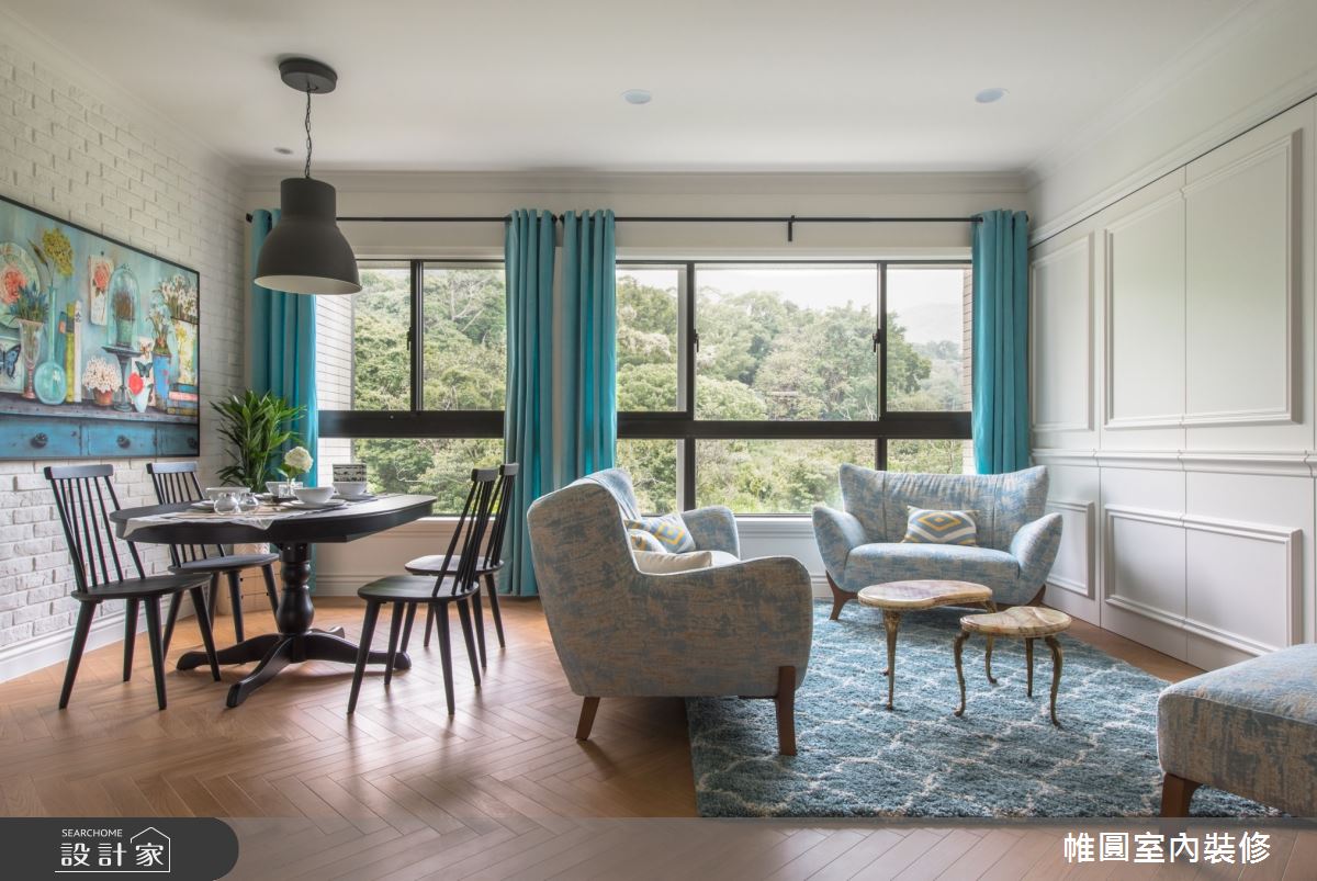 45坪新成屋(5年以下)＿美式風客廳案例圖片＿帷圓‧定制 circle＿帷圓_山林鹿鳴之1